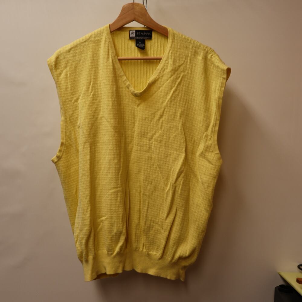 Joseph A. Banks Ledbetter Golf Vest Size XL Yellow Sleeveless
